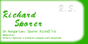 richard sporer business card